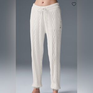 ALO Yoga White Cable Knit Pants